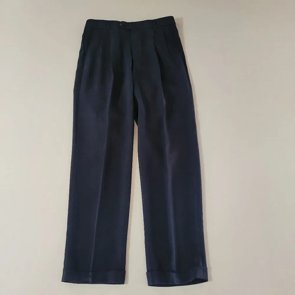 Ballin Men's Comfort-EZE Black Tencel Classic Dress Pants